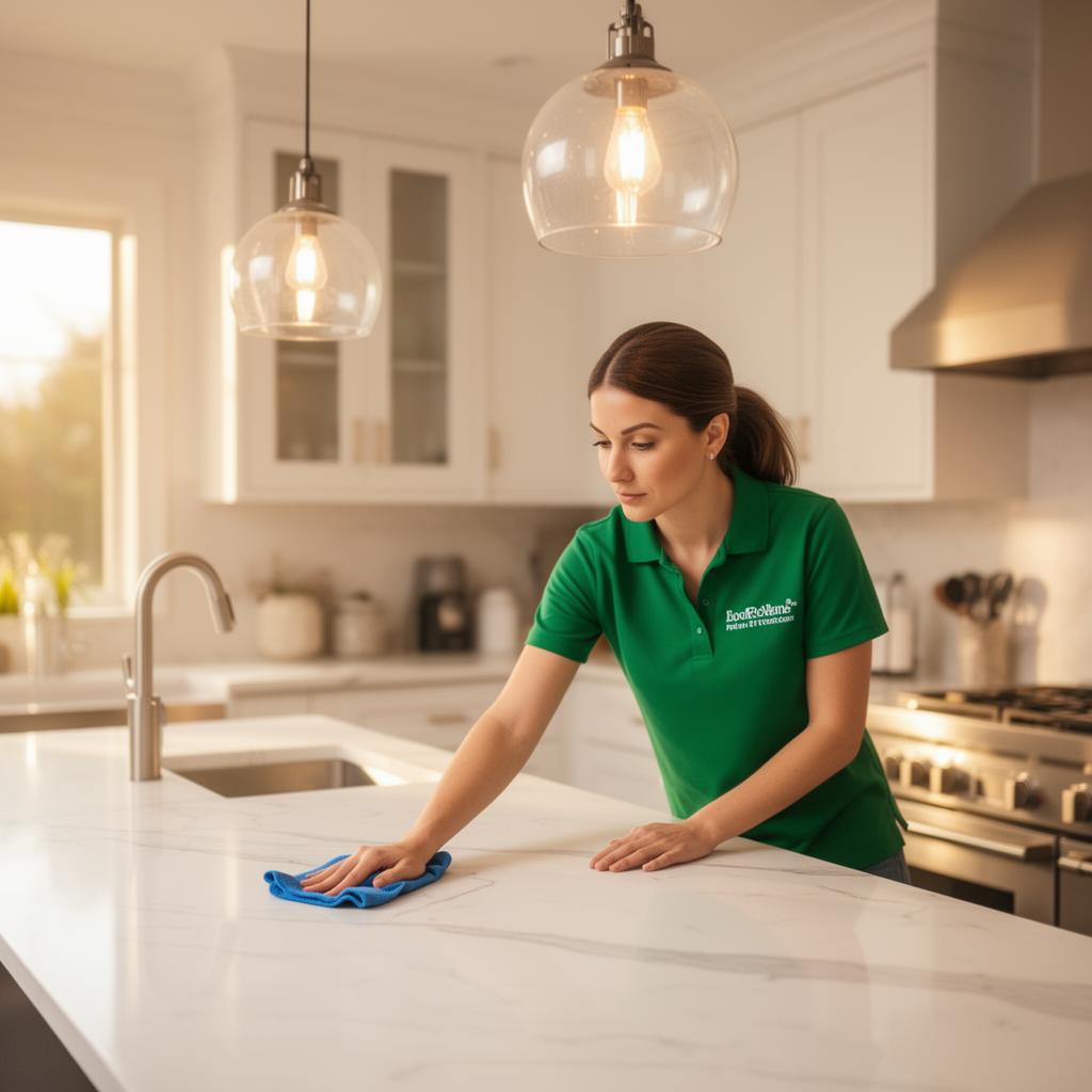 Professional cleaner at work